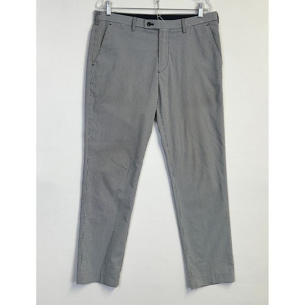 Uniqlo Gingham Checked Slim Fit Pants Black White Men's Size 34x34